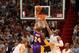 MIAMI, FL - FEBRUARY 10: Kobe Bryant #24 of the Los Angeles Lakers goes to the basket against Dwyane Wade #3 of the Miami Heat during a game between the Los Angeles Lakers and the Miami Heat on February 10, 2013 at American Airlines Arena in Miami, Flori