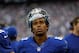 EAST RUTHERFORD, NJ - SEPTEMBER 15: Wide receiver Victor Cruz #80 of the New York Giants on the bench during the 2nd half of the Denver Broncos 41-23 win over the New York Giants at MetLife Stadium on September 15, 2013 in East Rutherford, New Jersey. (P