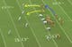 Outside receivers break to the inside to create room on the edge for Reed.