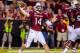 Sep 14, 2013; Columbia, SC, USA; South Carolina Gamecocks quarterback Connor Shaw (14) passes from the end zone against the Vanderbilt Commodores in the second half at Williams-Brice Stadium. Mandatory Credit: Jeff Blake-USA TODAY Sports