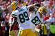 SAN FRANCISCO, CA - SEPTEMBER 08: Jordy Nelson #87 and James Jones #89 of the Green Bay Packers celebrate after Nelson caught a six yard touchdown pass during the third quarter against the San Francisco 49ers at Candlestick Park on September 8, 2013 in S