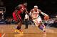 NEW YORK, NY - MARCH 3: Carmelo Anthony #7 of the New York Knicks drives against LeBron James #6 of the Miami Heat on March 3, 2013 at Madison Square Garden in New York City. NOTE TO USER: User expressly acknowledges and agrees that, by downloading and