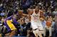 Mar 5, 2013; Oklahoma City, OK, USA; Oklahoma City Thunder forward Kevin Durant (35) handles the ball against Los Angeles Lakers guard Kobe Bryant (24) during the second half at Chesapeake Energy Arena. Mandatory Credit: Mark D. Smith-USA TODAY Sports