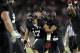Oct 5, 2013; Stanford, CA, USA; Stanford Cardinal inside linebacker A.J. Tarpley (17) is congratulated by teammates after intercepting a pass against the Washington Huskies in the fourth quarter at Stanford Stadium. The Cardinal defeated the Huskies 31-28