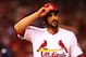 ST LOUIS, MO - OCTOBER 11: Matt Carpenter #13 of the St. Louis Cardinals reacts to striking out in the fifth inning against the Los Angeles Dodgers during Game One of the National League Championship Series at Busch Stadium on October 11, 2013 in St Loui
