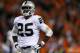 DENVER, CO - SEPTEMBER 23: Cornerback DJ Hayden #25 of the Oakland Raiders reacts after a Denver Broncos first down during the third quarter at Sports Authority Field Field at Mile High on September 23, 2013 in Denver, Colorado. The Broncos defeated the