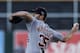 OAKLAND, CA - OCTOBER 10: Justin Verlander #35 of the Detroit Tigers pitches against the Oakland Athletics during Game Five of the American League Division Series at O.co Coliseum on October 10, 2013 in Oakland, California. (Photo by Thearon W. Henderso