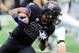 Oct 12, 2013; Seattle, WA, USA; Washington Huskies running back Bishop Sankey (25) carries the ball against the Oregon Ducks during the 1st half at Husky Stadium. Mandatory Credit: Steven Bisig-USA TODAY Sports