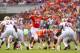 Oct 12, 2013; Clemson, SC, USA; Clemson Tigers quarterback Tajh Boyd (10) prior to the snap against the Boston College Eagles during the first quarter at Clemson Memorial Stadium. Mandatory Credit: Joshua S. Kelly-USA TODAY Sports