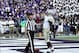 Oct 12, 2013; Manhattan, KS, USA; Baylor Bears running back Glasco Martin (8) celebrates a 21-yard touchdown run during a 35-25 win against the Kansas State Wildcats at Bill Snyder Family Stadium. Mandatory Credit: Scott Sewell-USA TODAY Sports