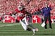 Oct 12, 2013; Madison, WI, USA; Wisconsin Badgers running back James White (20) rushes with the football during the second quarter against the Northwestern Wildcats Camp Randall Stadium. Mandatory Credit: Jeff Hanisch-USA TODAY Sports