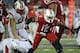 Oct 10, 2013; Louisville, KY, USA; Louisville Cardinals cornerback Andrew Johnson (15) celebrates after breaking up a Rutgers Scarlet Knights pass during the second half at Papa John's Cardinal Stadium. Louisville defeated Rutgers 24-10. Mandatory Credit