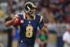 ST. LOUIS, MO - OCTOBER 6: Sam Bradford #8 of the St. Louis Rams passes the ball against the Jacksonville Jaguars at the Edward Jones Dome on October 6, 2013 in St. Louis, Missouri. The Rams beat the Jaguars 34-20. (Photo by Dilip Vishwanat/Getty Images