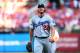 ST LOUIS, MO - OCTOBER 12: Clayton Kershaw #22 of the Los Angeles Dodgers reacts at the close of the third inning against the St. Louis Cardinals during Game Two of the National League Championship Series at Busch Stadium on October 12, 2013 in St Louis,