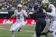 SEATTLE, WA - OCTOBER 12: Quarterback Marcus Mariota #8 of the Oregon Ducks rushes for a touchdown in the fourth quarter against the Washington Huskies on October 12, 2013 at Husky Stadium in Seattle, Washington. The Ducks defeated the Huskies 45-24.
(P