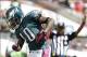 Oct 13, 2013; Tampa, FL, USA; Philadelphia Eagles wide receiver DeSean Jackson (10) reacts after he caught the ball for a touchdown against the Tampa Bay Buccaneers during the first half at Raymond James Stadium. Mandatory Credit: Kim Klement-USA TODAY Sp