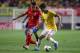 SEOUL, SOUTH KOREA - OCTOBER 12: Oscar of Brazil competes for the ball with Lee Yong of South Korea during the international friendly match between South Korea and Brazil at the Sangam World Cup Stadium on October 12, 2013 in Seoul, South Korea. (Photo