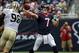 Aug 25, 2013; Houston, TX, USA; Houston Texans quarterback Case Keenum (7) attempts a pass during the fourth quarter against the New Orleans Saints at Reliant Stadium. Mandatory Credit: Troy Taormina-USA TODAY Sports