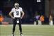 Oct 13, 2013; Foxborough, MA, USA; New Orleans Saints quarterback Drew Brees (9) reacts during the second half of a game against the New England Patriots at Gillette Stadium. Mandatory Credit: Mark L. Baer-USA TODAY Sports