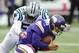 MINNEAPOLIS, MN - OCTOBER 13: Thomas Davis #58 of the Carolina Panthers sacks Matt Cassel #16 of the Minnesota Vikings during the second quarter of the game on October 13, 2013 at Mall of America Field at the Hubert H. Humphrey Metrodome in Minneapolis, M