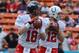 January 27, 2013; Honolulu, HI, USA; AFC quarterback Peyton Manning of the Denver Broncos (18) and AFC quarterback Andrew Luck of the Indianapolis Colts (12) pass the ball during warm ups before the 2013 Pro Bowl against the NFC at Aloha Stadium. Mandator
