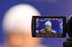 INDIANAPOLIS, IN - JANUARY 31: Rob Gronkowski #87 of the New England Patriots answers questions from the media during Media Day ahead of Super Bowl XLVI against the New York Giants at Lucas Oil Stadium on January 31, 2012 in Indianapolis, Indiana. (Phot