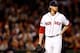 BOSTON, MA - OCTOBER 13: Clay Buchholz #11 of the Boston Red Sox looks on against the Detroit Tigers during Game Two of the American League Championship Series at Fenway Park on October 13, 2013 in Boston, Massachusetts. (Photo by Jim Rogash/Getty Image
