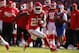 KANSAS CITY, MO - OCTOBER 13: Jamaal Charles #25 of the Kansas City Chiefs drives down the field against the Oakland Raiders defense in the third quarter October 13, 2013 at Arrowhead Stadium in Kansas City, Missouri. (Photo by Kyle Rivas/Getty Images)