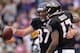 BALTIMORE, MD - OCTOBER 13: tightend Dallas Clark #87 of the Baltimore Ravens celebrates with teammate Tandon Doss #17 after scoring a touchdown against the Green Bay Packers in the fourth quarter at M&T Bank Stadium on October 13, 2013 in Baltimore, Mary