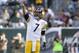EAST RUTHERFORD, NJ - OCTOBER 13: Quarterback Ben Roethlisberger #7 of the Pittsburgh Steelers reacts to a first down in the fourth quarter against the New York Jets on October 13, 2013 at MetLife Stadium in East Rutherford, New Jersey. (Photo by Mitchell