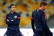 KIEV, UKRAINE - SEPTEMBER 09: Frank Lampard and Steven Gerrard of England look on during a training session at the Olympic Stadium on September 9, 2013 in Kiev, Ukraine. (Photo by Clive Rose/Getty Images)