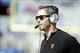 Oct 5, 2013; Lawrence, KS, USA; Texas Tech Red Raiders head coach Kliff Kingsbury on the sidelines against the Kansas Jayhawks in the second half at Memorial Stadium. Texas Tech won the game 54-16. Mandatory Credit: John Rieger-USA TODAY Sports