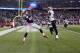 FOXBORO, MA - OCTOBER 13: Wide receiver Kenbrell Thompkins #85 of the New England Patriots catches the game winning touchdown in front of cornerback Jabari Greer #33 of the New Orleans Saints in the closing seconds of the Patriots 30-27 win at Gillette S