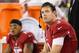 GLENDALE, AZ - AUGUST 24: Quarterback Carson Palmer #3 of the Arizona Cardinals watches from the sidelines during the preseason NFL game against the San Diego Chargers at the University of Phoenix Stadium on August 24, 2013 in Glendale, Arizona. (Photo