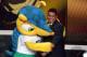 ZURICH, SWITZERLAND - JANUARY 07: Mascot Fuleco of FIFA World Cup 2014 in Brazil dances with Ronaldo during the FIFA Ballon d'Or Gala 2013 at Congress House on January 07, 2013 in Zurich, Switzerland. (Photo by Christof Koepsel/Getty Images)