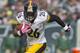 EAST RUTHERFORD, NJ - OCTOBER 13: Running Back Le'Veon Bell #26 of the Pittsburgh Steelers runs the ball against the New York Jets gets on October 13, 2013 at MetLife Stadium in East Rutherford, New Jersey. (Photo by Mitchell Leff/Getty Images)