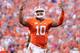 CLEMSON, SC - OCTOBER 12: Tajh Boyd #10 of the Clemson Tigers celebrates after scoring a touchdown against the Boston College Eagles at Memorial Stadium on October 12, 2013 in Clemson, South Carolina. (Photo by Tyler Smith/Getty Images)