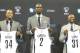 BROOKLYN, NY - July 18: Kevin Garnett #2, Paul Pierce #34, and Jason Terry #31 of the Brooklyn Nets pose with their new jerseys during a press conference at the Barclays Center on July 18, 2013 in the Brooklyn borough of New York City. NOTE TO USER: User