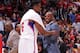 LOS ANGELES, CA - APRIL 7: Chauncey Billups #1 and DeAndre Jordan #6 of the Los Angeles Clippers celebrate clinching the Pacific Division during a game against the Los Angeles Lakers at Staples Center on April 7, 2013 in Los Angeles, California. NOTE TO U