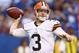 INDIANAPOLIS, IN - AUGUST 24: Brandon Weeden #3 of the Cleveland Browns passes the ball during the preseason game against the Indianapolis Colts at Lucas Oil Stadium on August 24, 2013 in Indianapolis, Indiana. (Photo by Andy Lyons/Getty Images)
