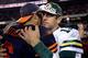 CHICAGO - SEPTEMBER 27: Aaron Rodgers #12 of the Green Bay Packers congratulates Jay Cutler #6 of the Chicago Bears after the Bears won 20-17 at Soldier Field on September 27, 2010 in Chicago, Illinois. (Photo by Jonathan Daniel/Getty Images)