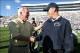 Sep 14, 2013; University Park, PA, USA; Central Florida Knights head coach George O'Leary (left) shakes hands with Penn State Nittany Lions head coach Bill O'Brien (right) prior to the game at Beaver Stadium. Mandatory Credit: Matthew O'Haren-USA TODAY Sp