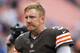 CLEVELAND, OH - OCTOBER 13: Quarterback Brandon Weeden #3 of the Cleveland Browns reacts after the game against the Detroit Lions at FirstEnergy Stadium on October 13, 2013 in Cleveland, Ohio. The Lions defeated the Browns 31-17. (Photo by Jason Miller/Ge