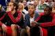 INDIANAPOLIS, IN - MARCH 3: Derrick Rose #1 of the Chicago Bulls, wearing street clothes, sits on the bench with teammates Joakim Noah #13 and Luol Deng #9 during a game against the Indiana Pacers on March 3, 2013 at Bankers Life Fieldhouse in Indianapoli