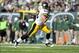 Oct 13, 2013; East Rutherford, NJ, USA; Pittsburgh Steelers tight end Heath Miller (83) runs after a catch against the New York Jets during the second half at MetLife Stadium. The Steelers won the game 19-6. Mandatory Credit: Joe Camporeale-USA TODAY Spor