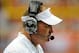 Oct 5, 2013; Syracuse, NY, USA; Syracuse Orange head coach Scott Shafer looks on during the fourth quarter against the Clemson Tigers at the Carrier Dome. Clemson defeated Syracuse 49-14. Mandatory Credit: Rich Barnes-USA TODAY Sports