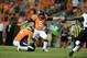 Sep 5, 2013; Denver, CO, USA; Denver Broncos kicker Matt Prater (5) prepares to kick a field goal in the second quarter against the Baltimore Ravens at Sports Authority Field at Mile High. Mandatory Credit: Ron Chenoy-USA TODAY Sports