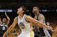 OAKLAND, CA - MAY 12: Andrew Bogut #12 of the Golden State Warriors boxes out Tim Duncan #21 of the San Antonio Spurs in Game Four of the Western Conference Semifinals during the 2013 NBA Playoffs on May 12, 2013 at Oracle Arena in Oakland, California. NO