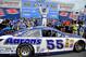 Jul 14, 2013; Loudon, NH, USA; NASCAR Sprint Cup Series driver Brian Vickers celebrates winning the Camping World RV Sales 301 at New Hampshire Motor Speedway. Mandatory Credit: Joe Camporeale-USA TODAY Sports