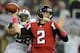Oct 7, 2013; Atlanta, GA, USA; Atlanta Falcons quarterback Matt Ryan (2) passes against the New York Jets during the first quarter at the Georgia Dome. Mandatory Credit: Dale Zanine-USA TODAY Sports